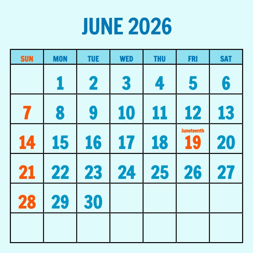 Free Printable Calendar June And July 2026 Notes PDF Download