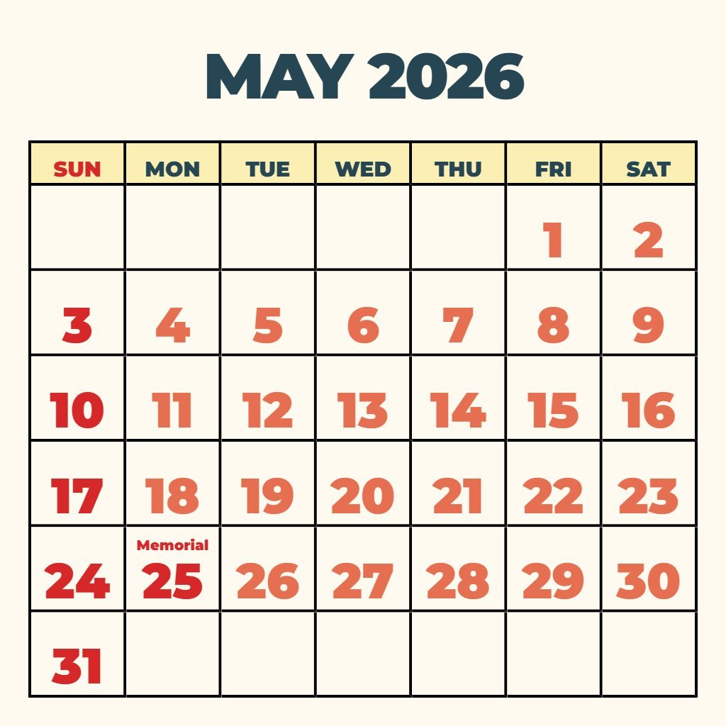 Cute Printable Calendar May And June 2026 Planning PDF Download