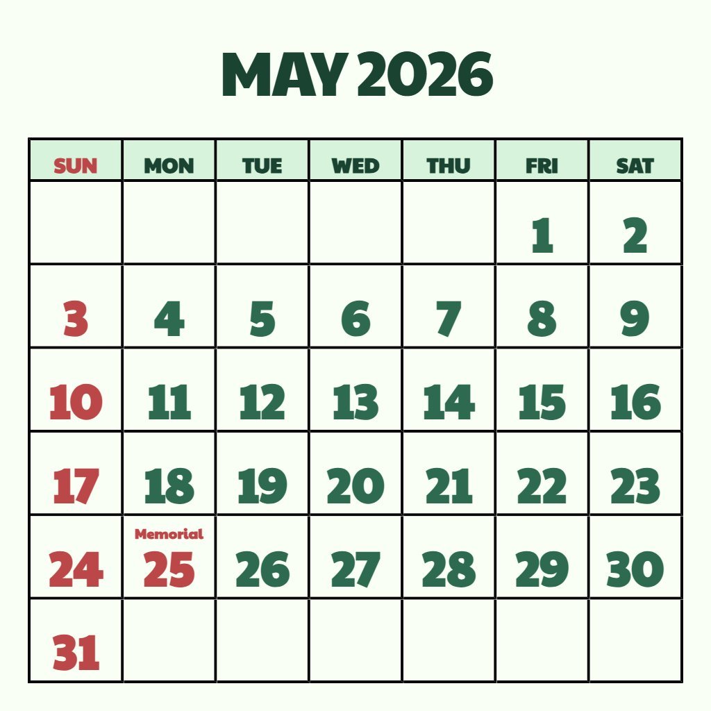 Editable Printable Calendar May June July 2026 Notes PDF Download