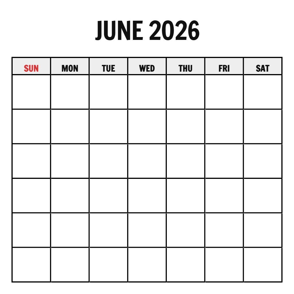 Printable June And July 2026 Calendar Blank PDF Download Printable June And July 2026 Calendar Blank PDF Download