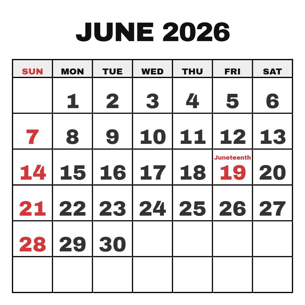 Printable June And July 2026 Calendar Printable June And July 2026 Calendar PDF Download