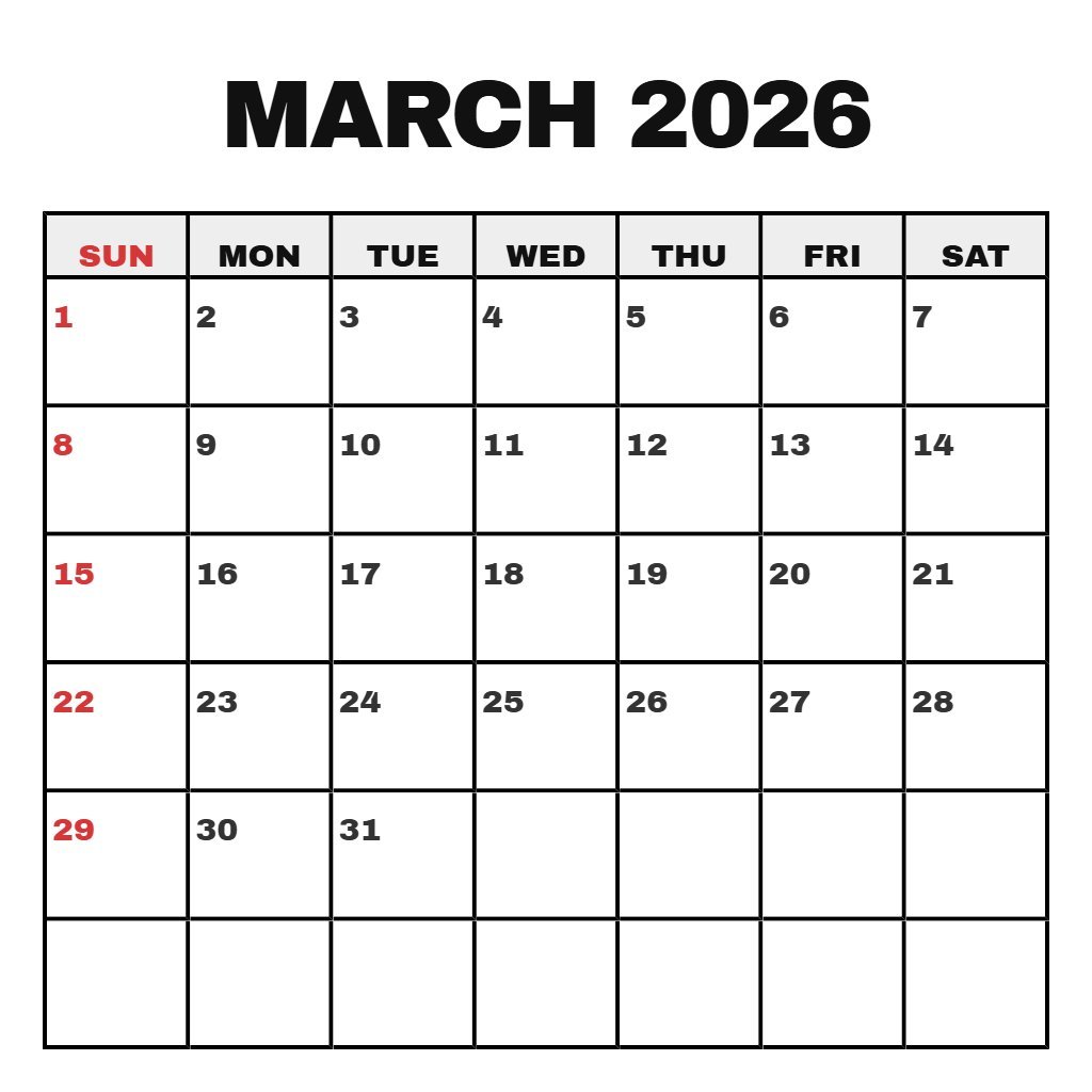 Cute Printable March 2026 Calendar Pdf Wallpaper PDF Download