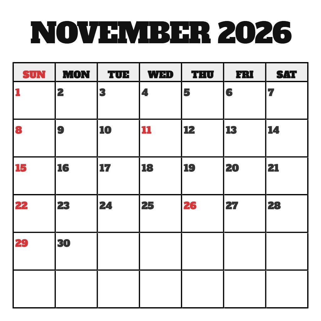 Editable Printable November And December 2026 Calendar Wallpaper PDF Download