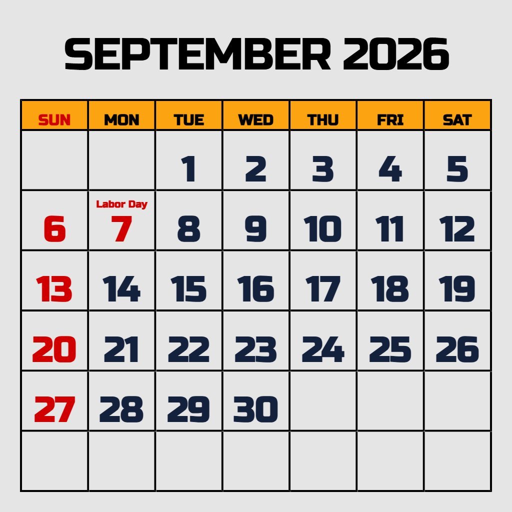 Cute Printable September October 2026 Calendar Planning PDF Download