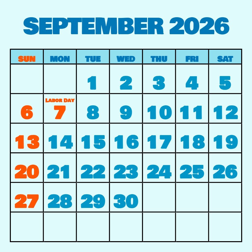 Custom September 2026 Printable Calendar Pdf Planning PDF Download