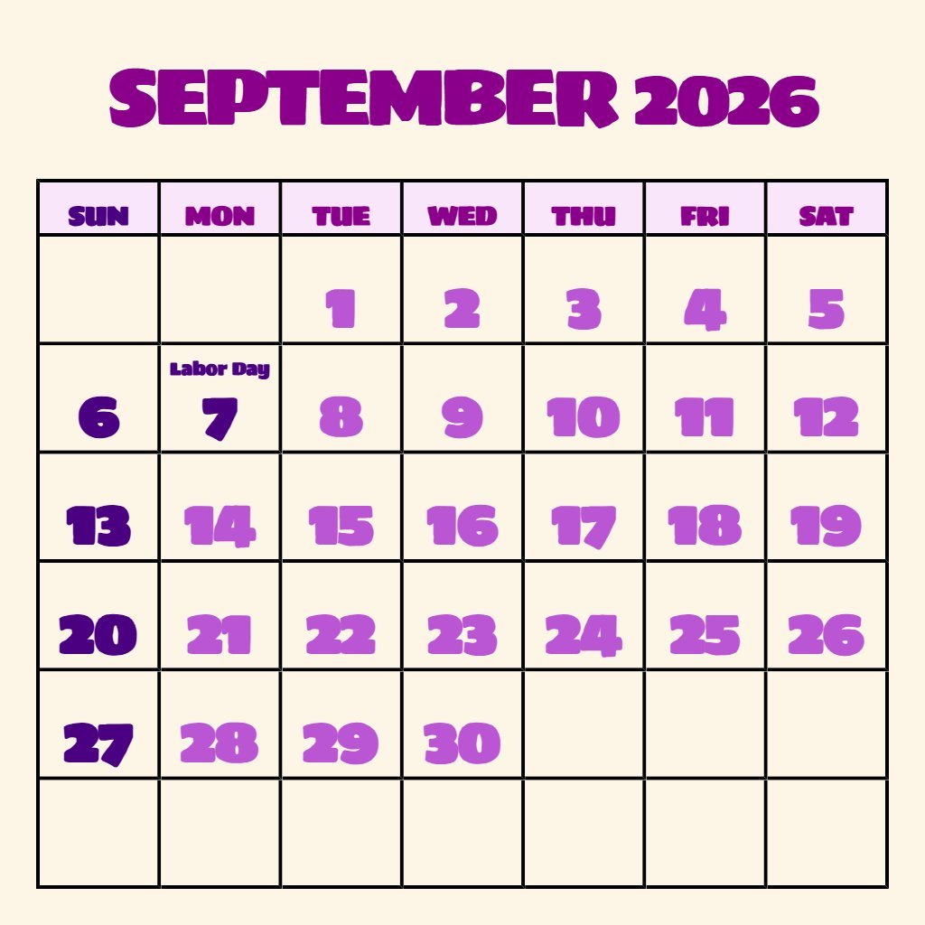 Free September 2026 Printable Calendar With Holidays Wallpaper PDF Download Free September 2026 Printable Calendar With Holidays Wallpaper PDF Download